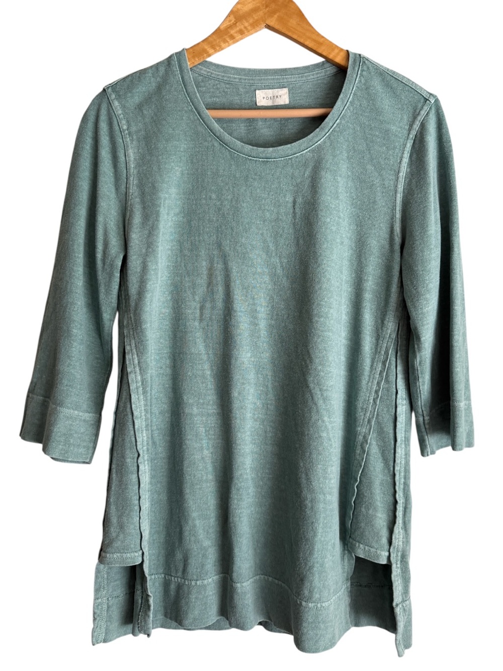 Poetry Sage Green Cotton & Hemp Tunic Sz 6